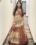 Heavy Muslin Digital Print Mirror Work Navratri Chaniya Choli