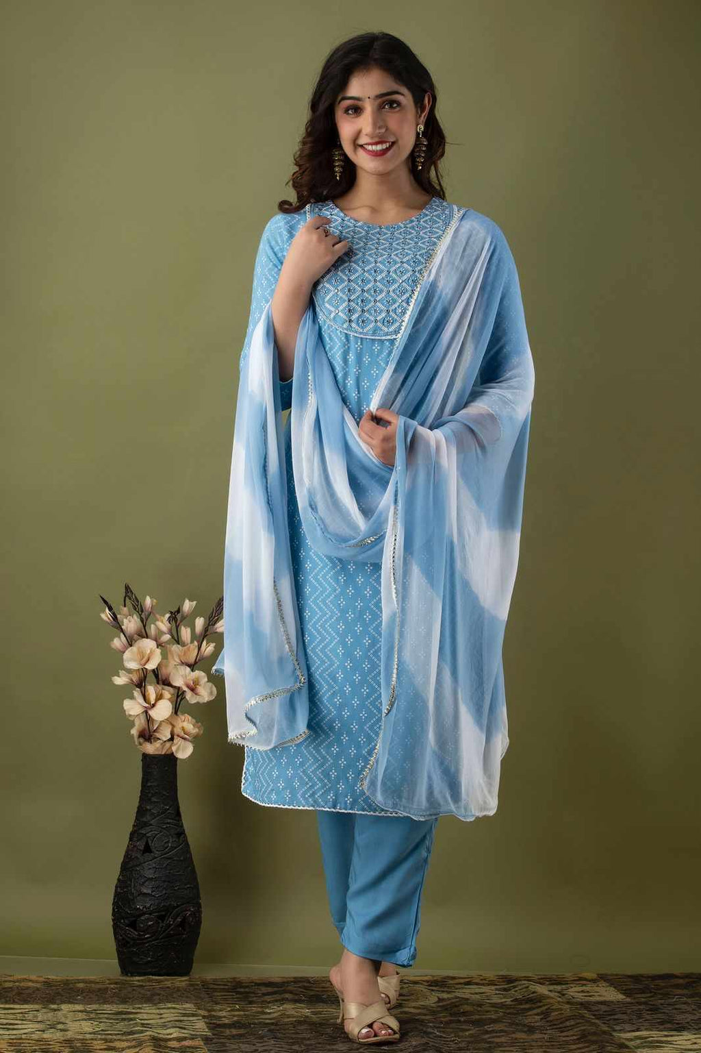 Bandhej Dual Tone Suit Set