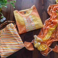 Yellow & Orange Pure Cotton Suit