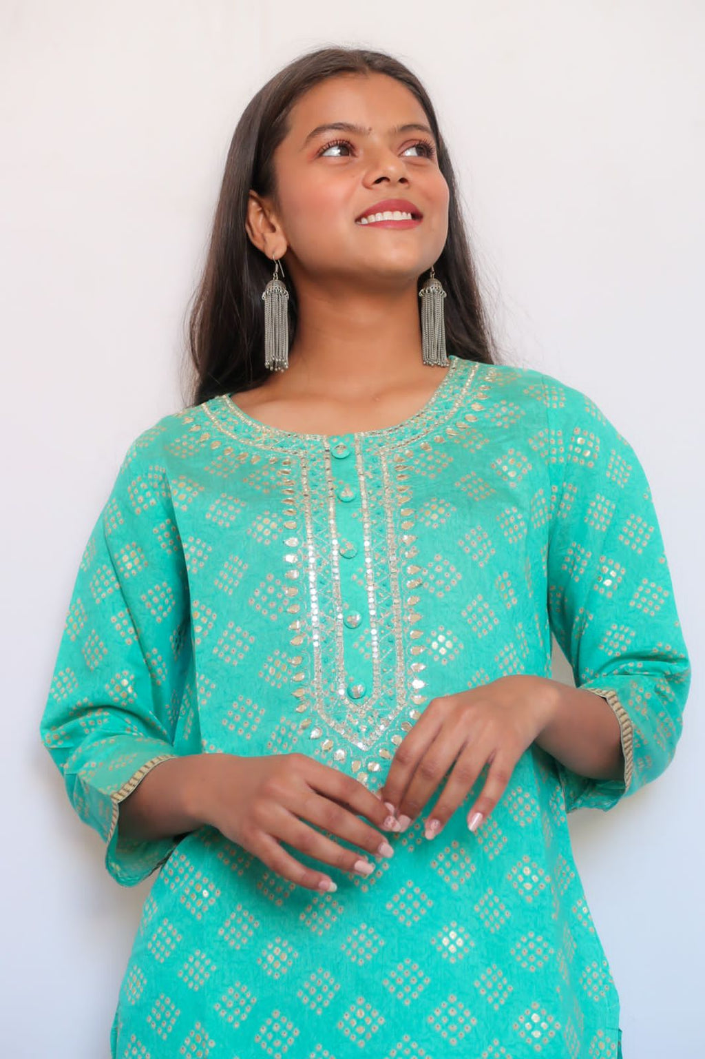 Tark Turquoise Handwork Suit Set