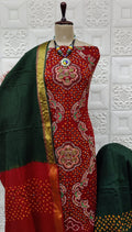 Khatli Mirror work Kutch Bandhani Dress Material