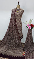 Modal Ghazi Silk Original Ajrakh work Dress Material