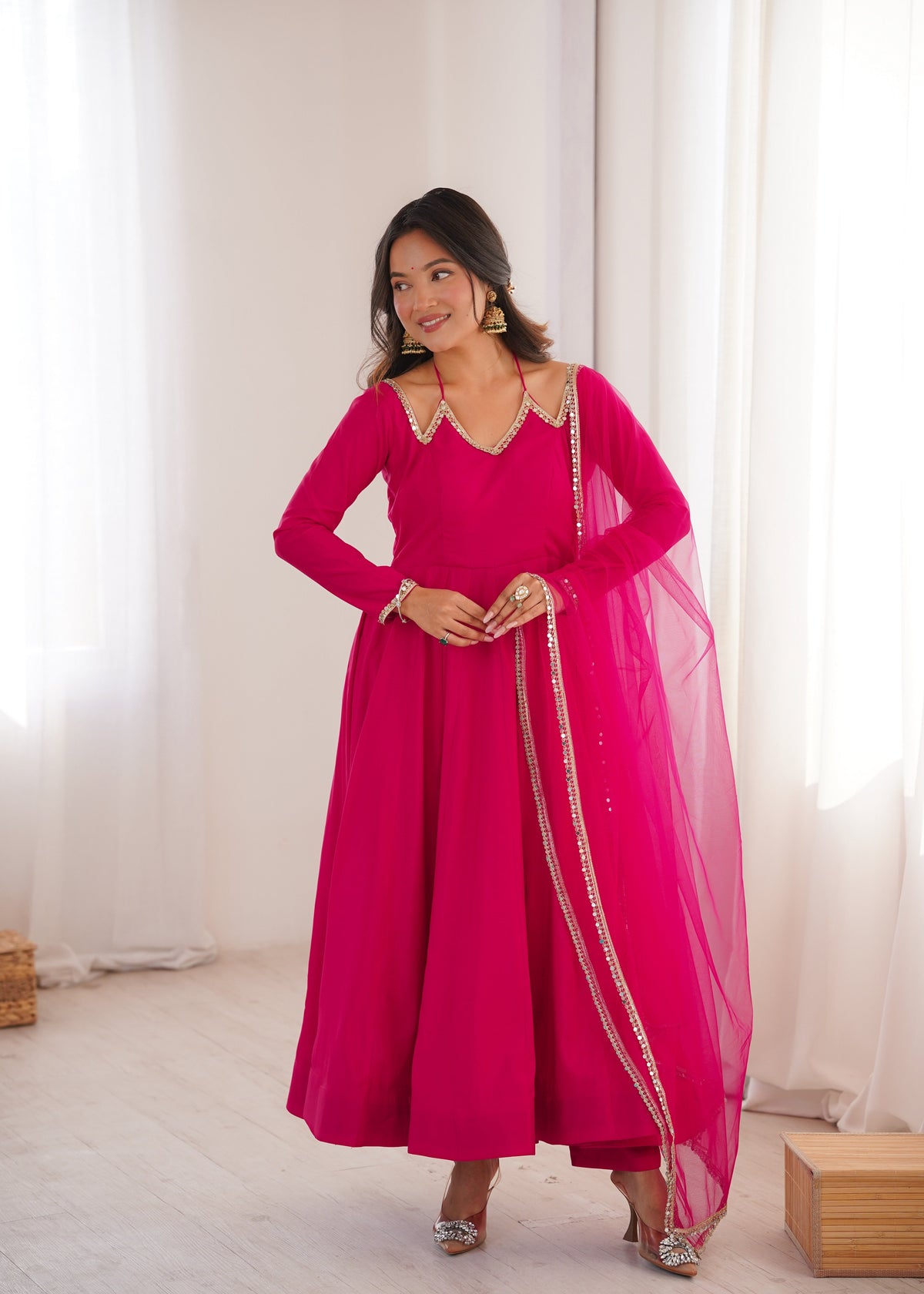 Premium Pink Anarkali Suit Set