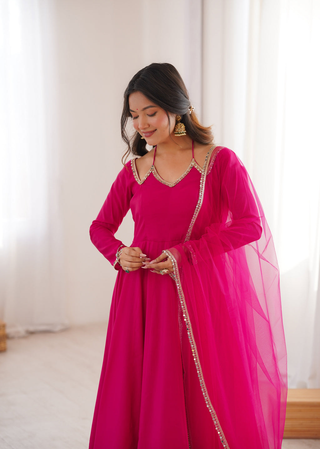 Premium Pink Anarkali Suit Set