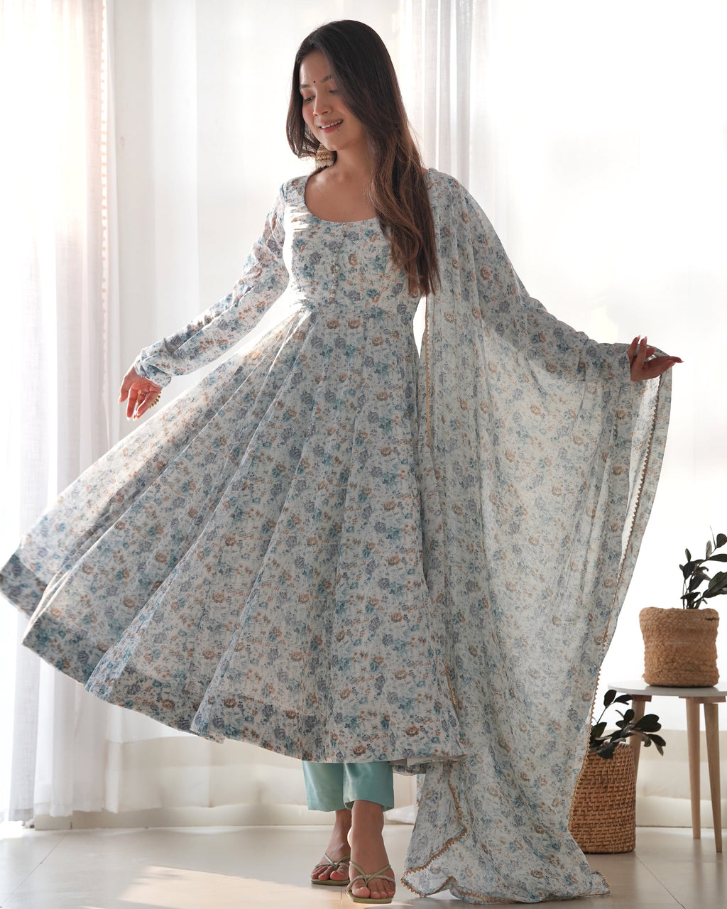 Premium Quality Silk Gown Anarkali Suit Set