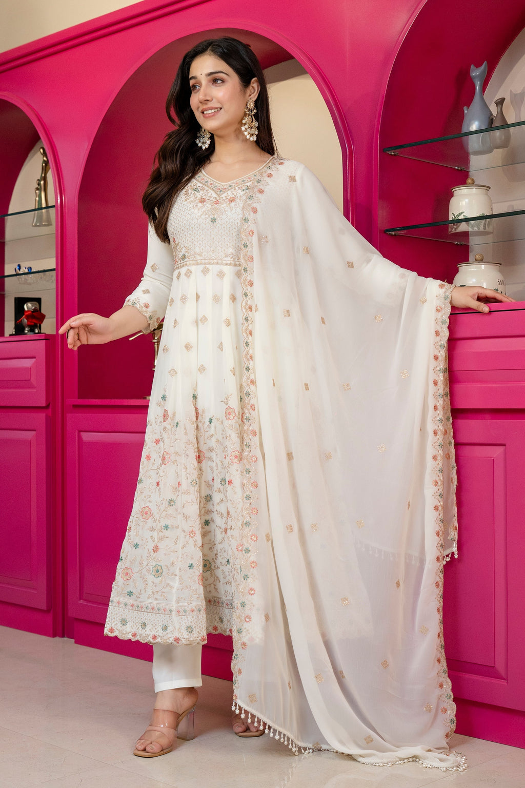 Premium Designer Soft Pastel Anarkali Suit Set