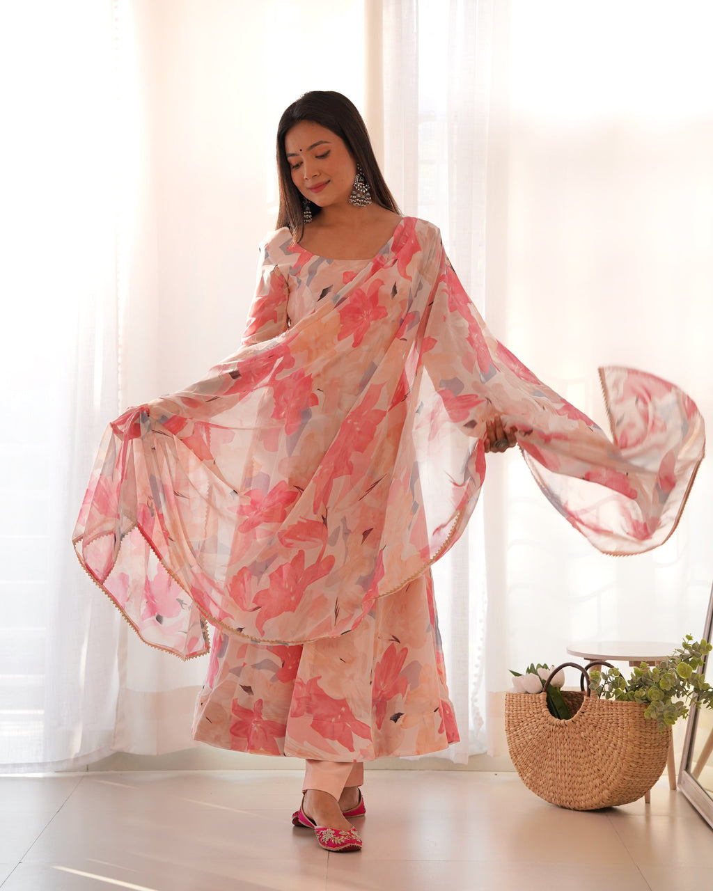 Premium Quality Silk Gown Anarkali Suit Set
