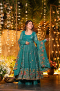 Rama Shades Crunchy Silk Anarkali Plazo Suit Set