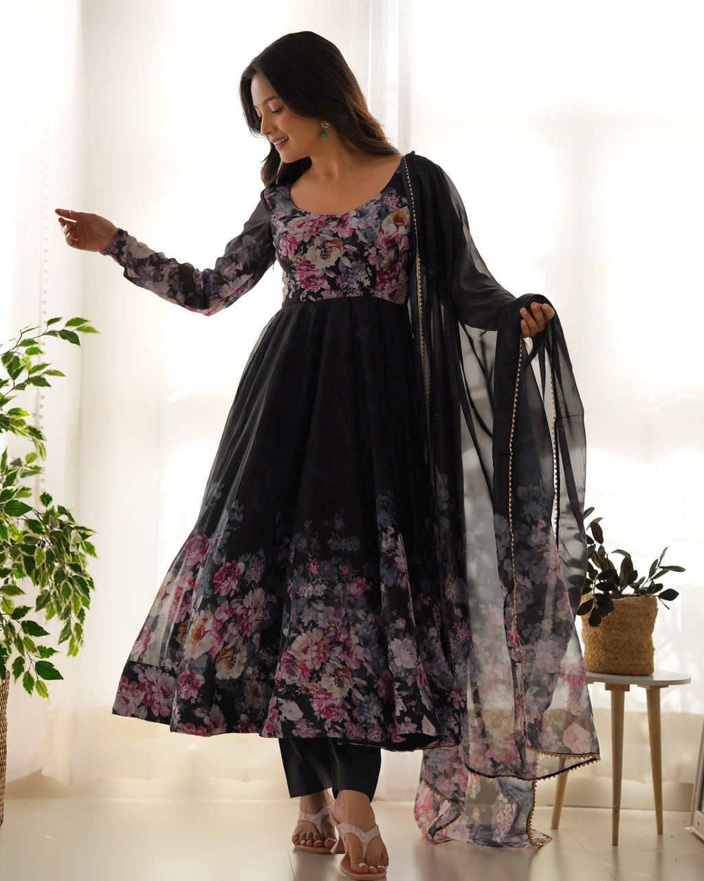 Premium Quality Silk Gown Anarkali Suit Set