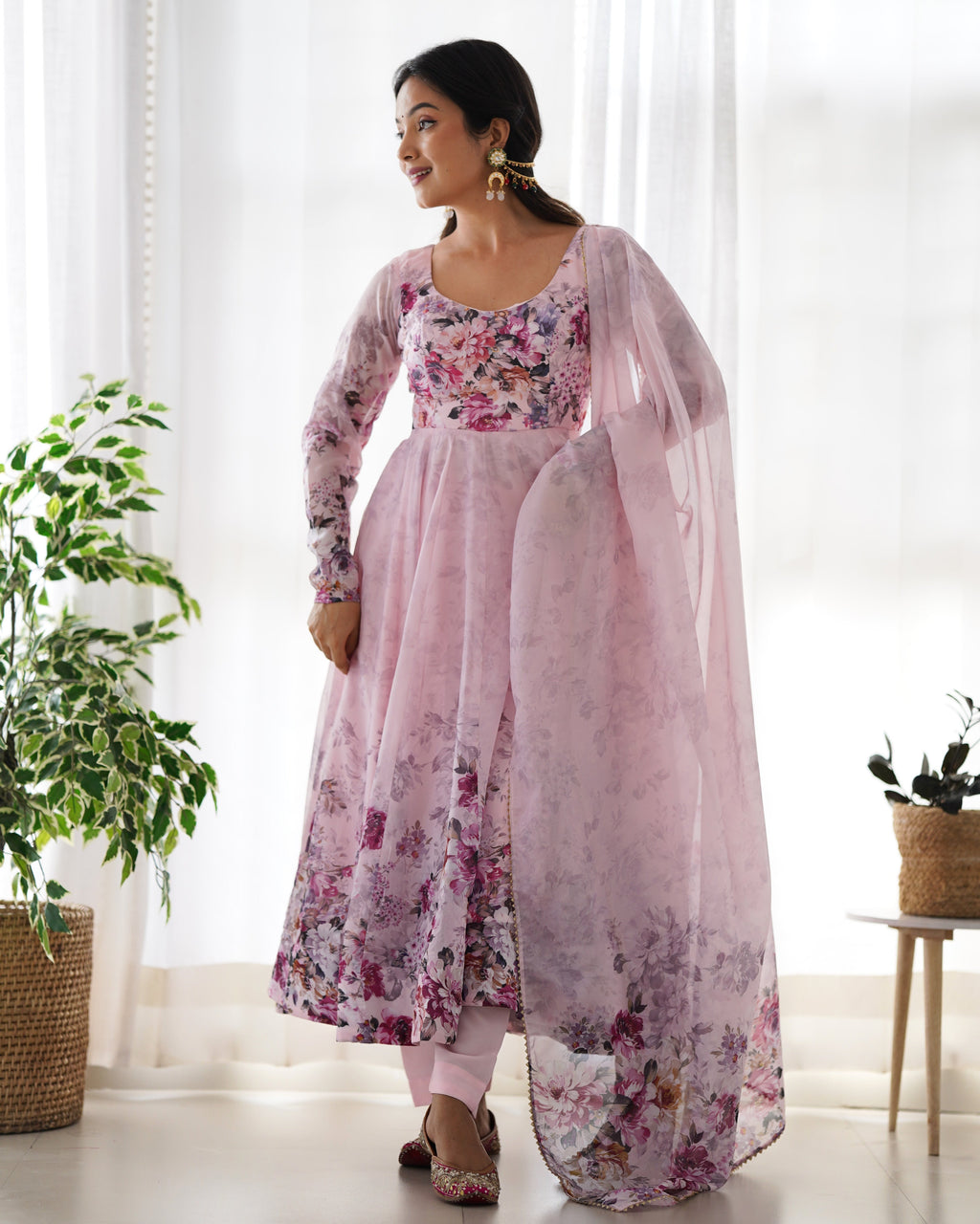 Premium Quality Silk Gown Anarkali Suit Set