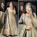 Label shri gown with zari weaving Dupatta Gown Fully Stitched