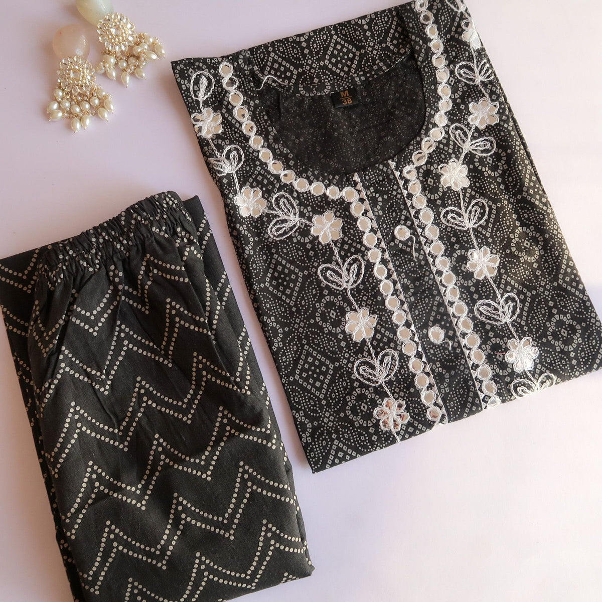 Black & White Bronz Mirror Slim Fit Suit Set