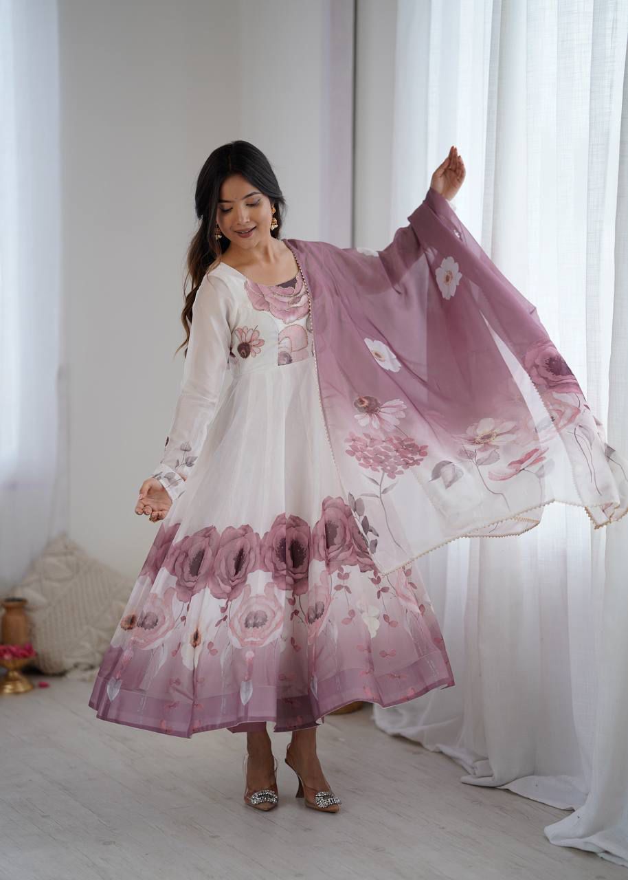 Jiyara Onionpink  Color Anarkali Suit Set