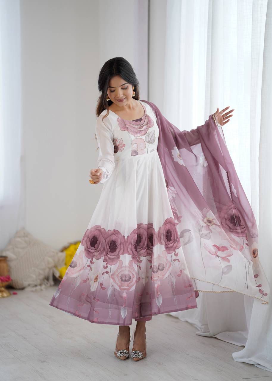 Jiyara Onionpink  Color Anarkali Suit Set